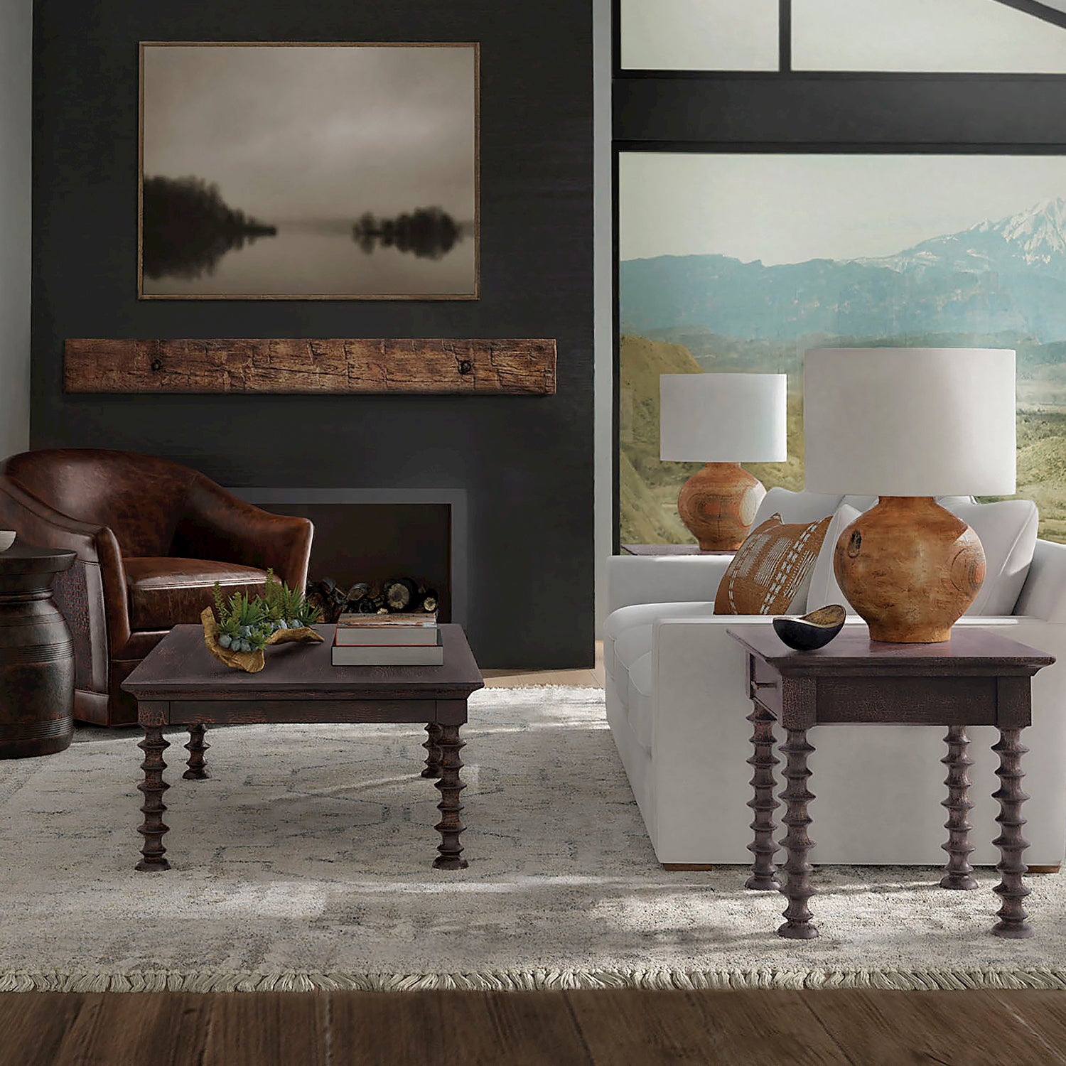 Hooker Furniture Big Sky Turned Leg Cocktail Table