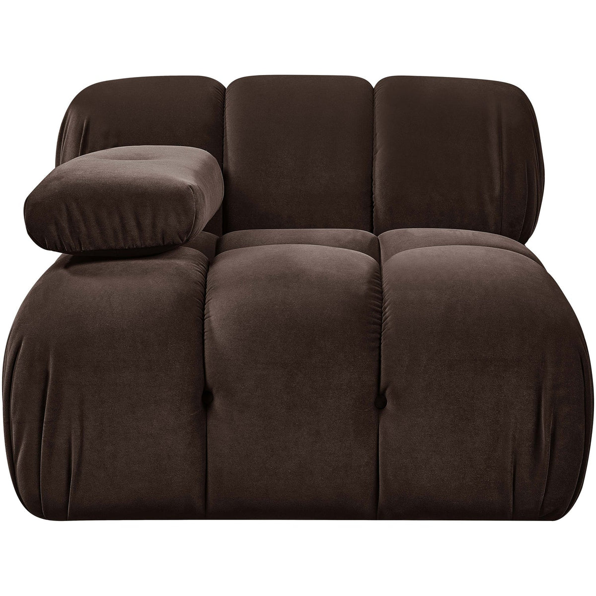 Orin Brown Velvet Performance Fabric Upholstered Modular Chair