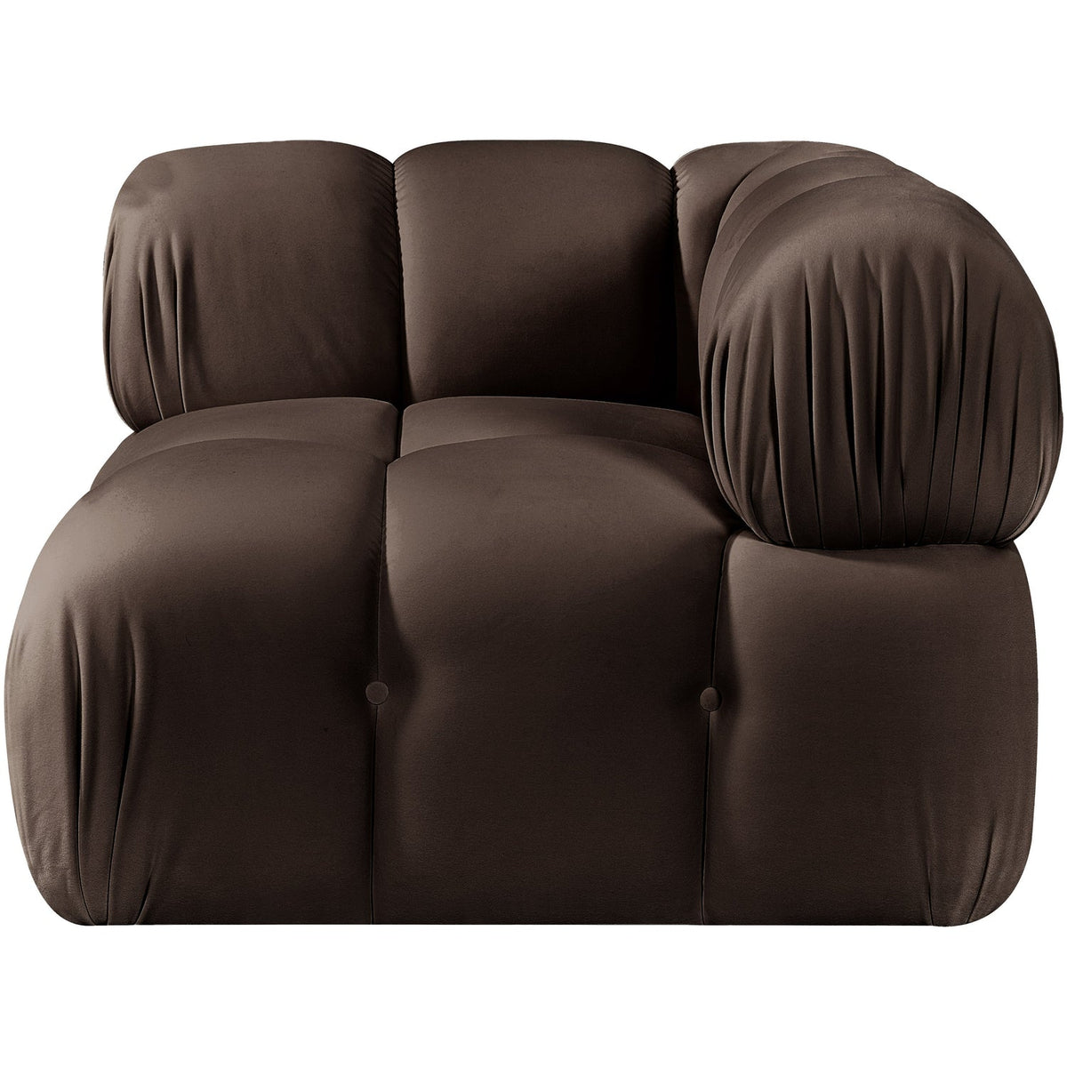 Orin Brown Velvet Performance Fabric Upholstered Modular Corner Chair