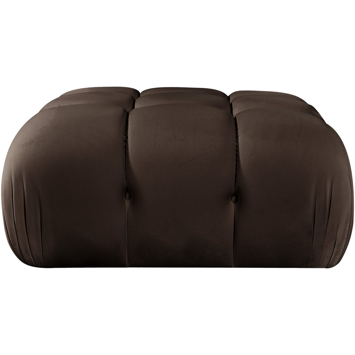 Orin Brown Velvet Performance Fabric Upholstered Modular Ottoman