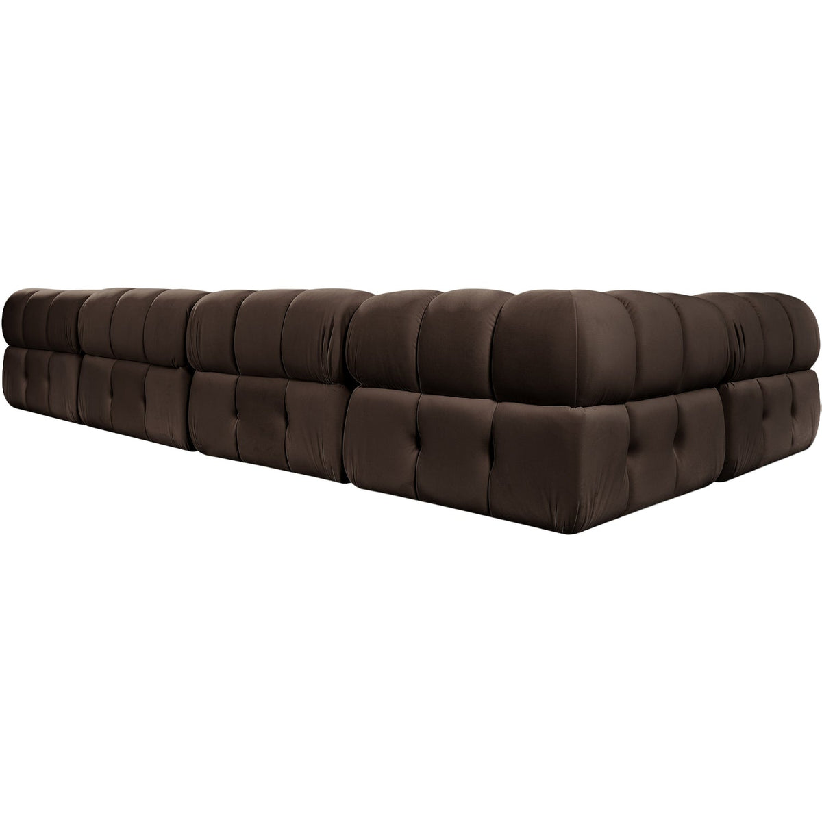 Orin Brown Velvet Performance Fabric Upholstered 6 Piece Modular Sectional Sofa