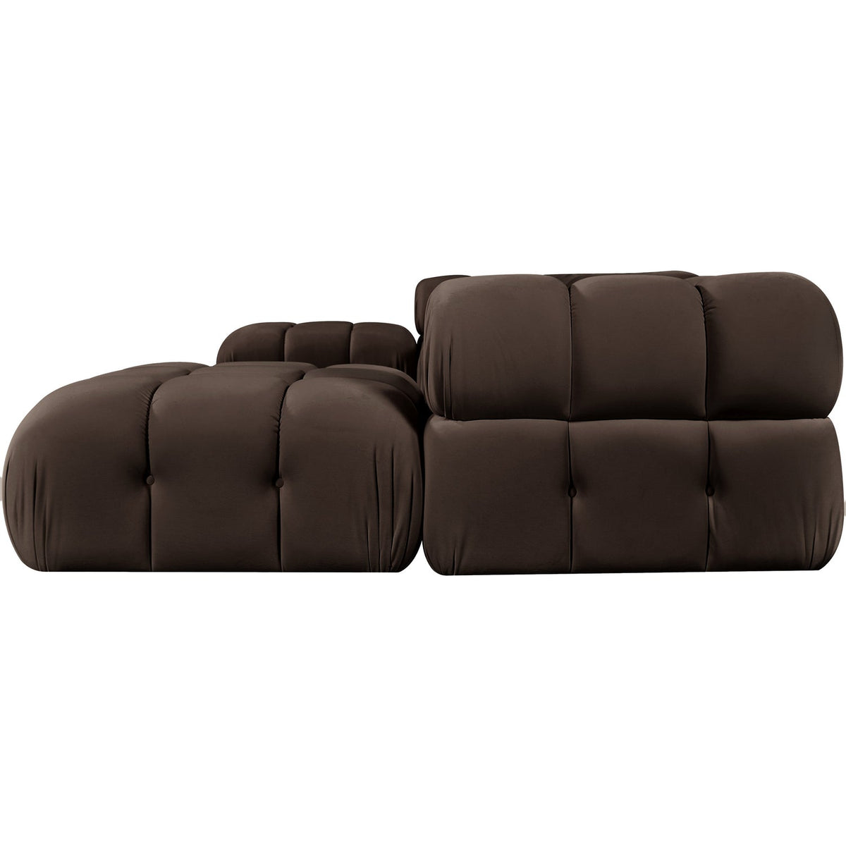 Orin Brown Velvet Performance Fabric Upholstered 6 Piece Modular Sectional Sofa