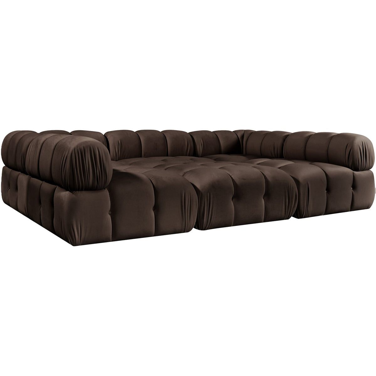 Orin Brown Velvet Performance Fabric Upholstered 6 Piece Modular Sectional Sofa