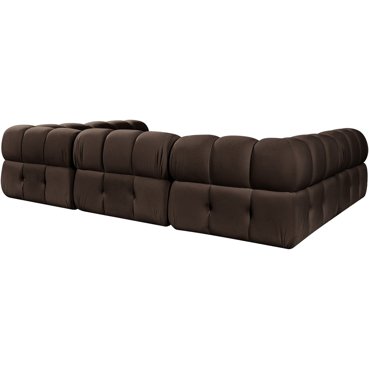 Orin Brown Velvet Performance Fabric Upholstered 6 Piece Modular Sectional Sofa