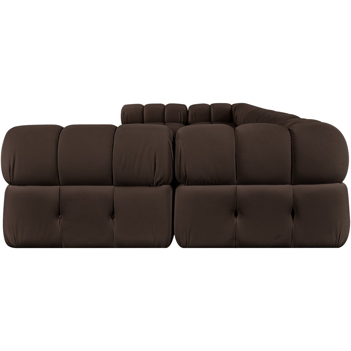 Orin Brown Velvet Performance Fabric Upholstered 7 Piece Modular Sectional Sofa