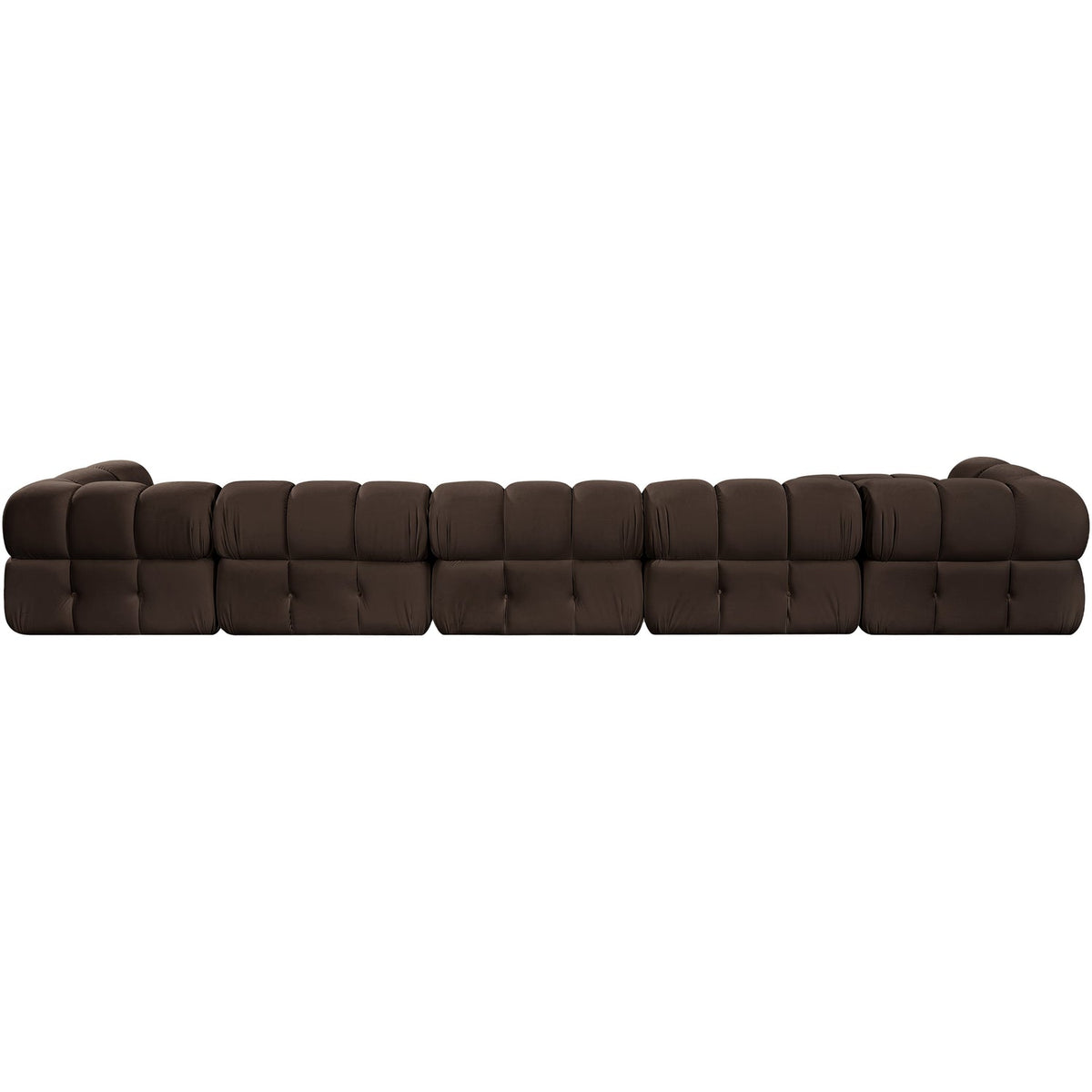 Orin Brown Velvet Performance Fabric Upholstered 7 Piece Modular Sectional Sofa