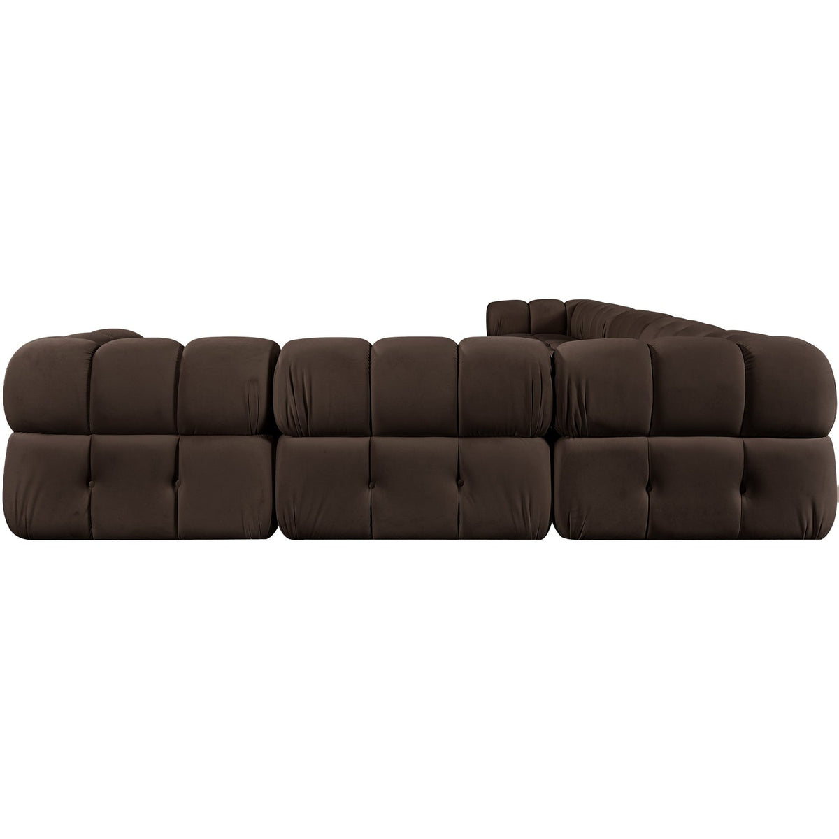 Orin Brown Velvet Performance Fabric Upholstered 7 Piece Modular Sectional Sofa