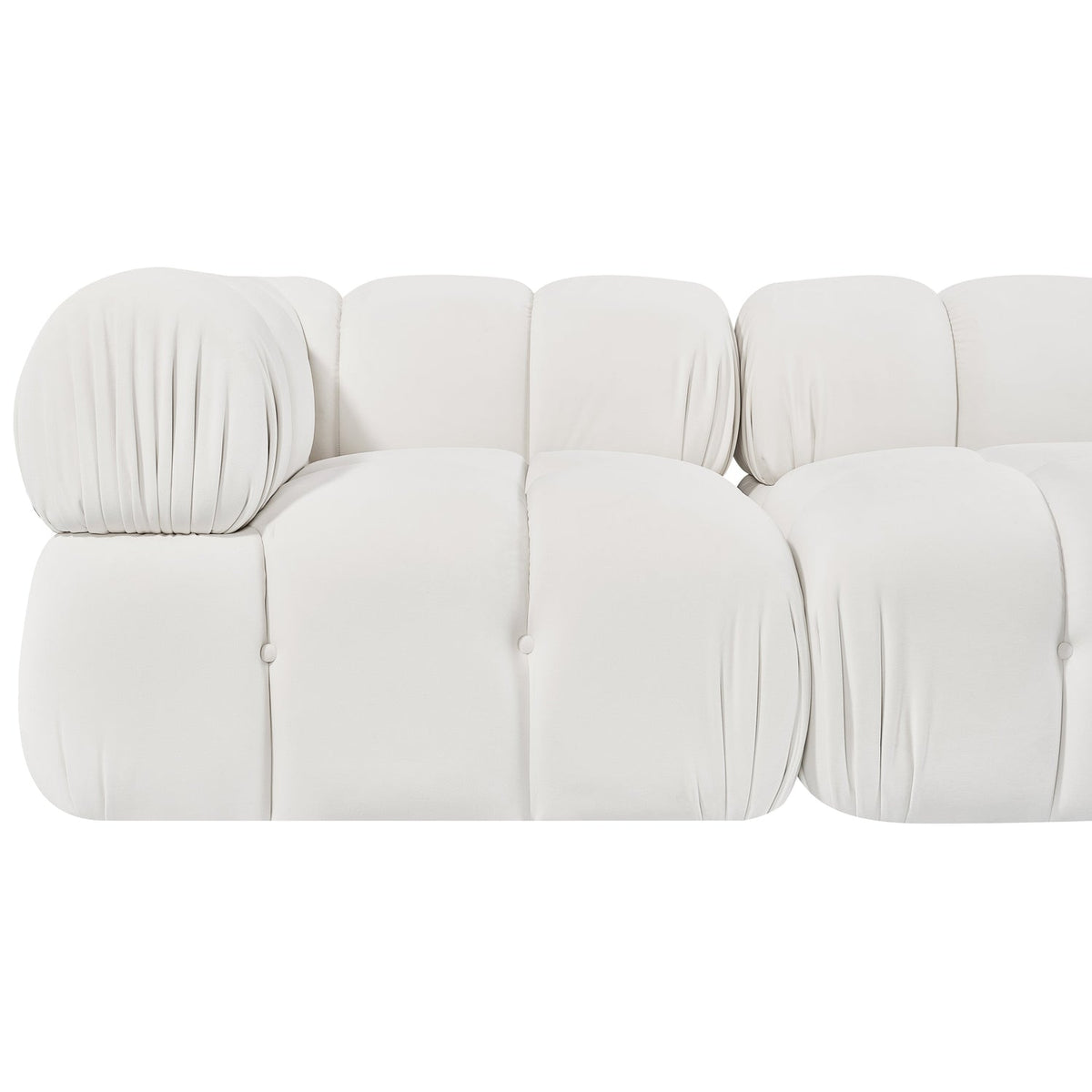 Orin Cream Velvet Performance Fabric Upholstered 2 Piece Modular Sofa