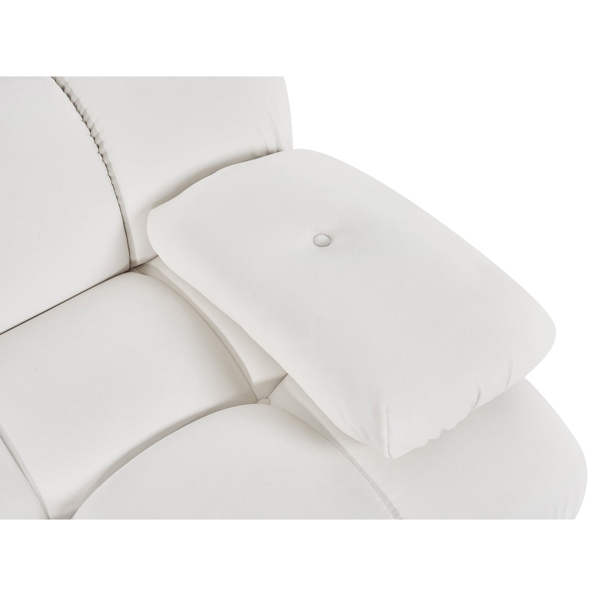 Orin Cream Velvet Performance Fabric Upholstered 2 Piece Modular Sofa