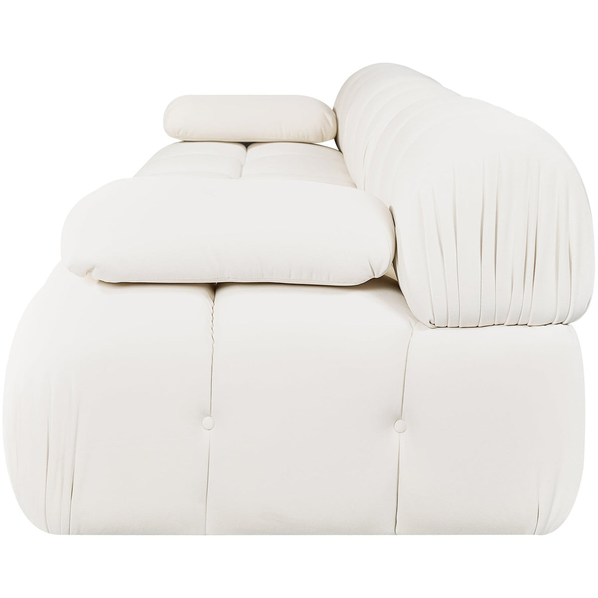 Orin Cream Velvet Performance Fabric Upholstered 3 Piece Modular Sofa