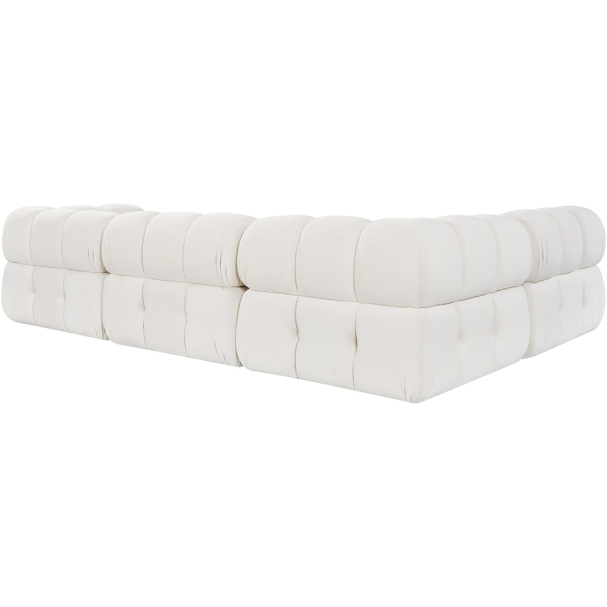 Orin Cream Velvet Performance Fabric Upholstered 4 Piece Modular Sectional Sofa