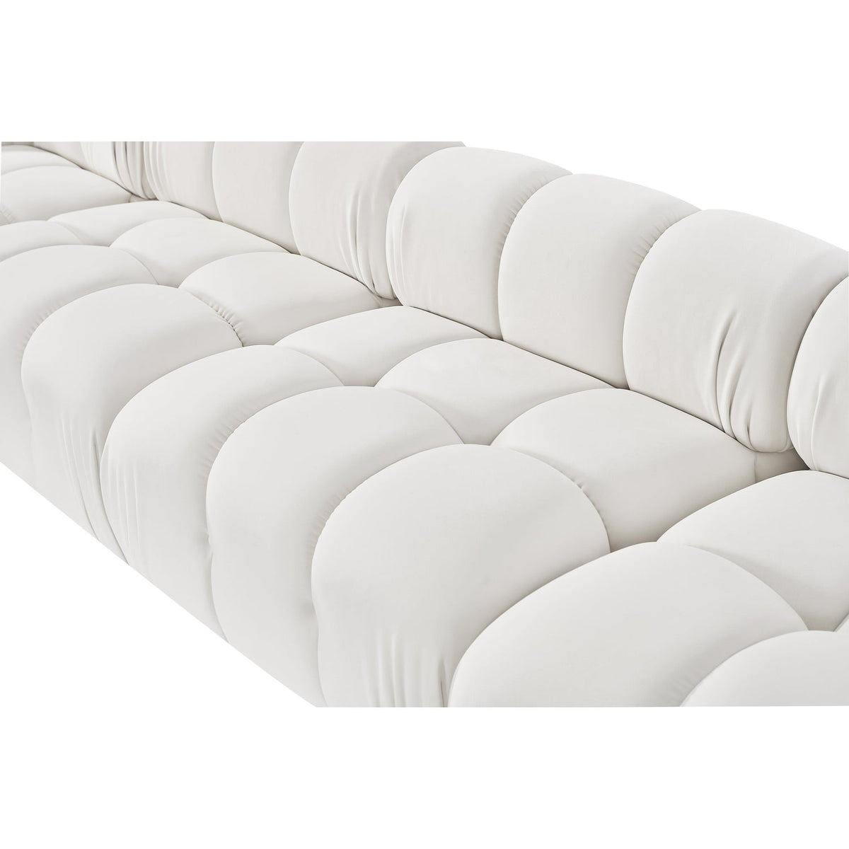 Orin Cream Velvet Performance Fabric Upholstered 5 Piece Modular Sectional Sofa