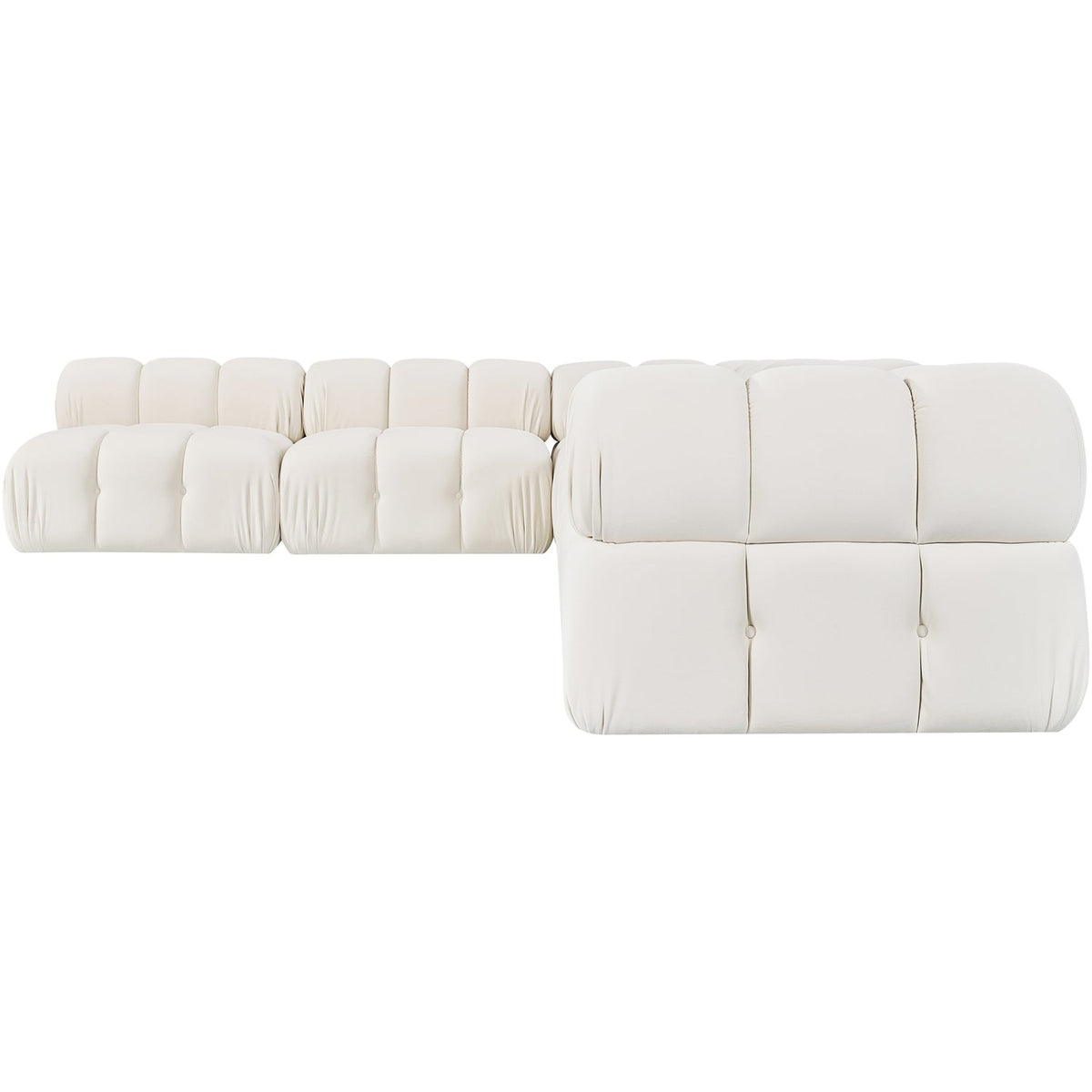 Orin Cream Velvet Performance Fabric Upholstered 6 Piece Modular Sectional Sofa
