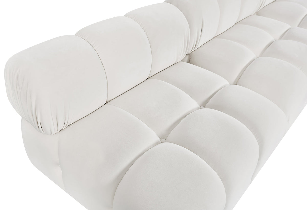 Orin Cream Velvet Performance Fabric Upholstered 6 Piece Modular Sectional Sofa