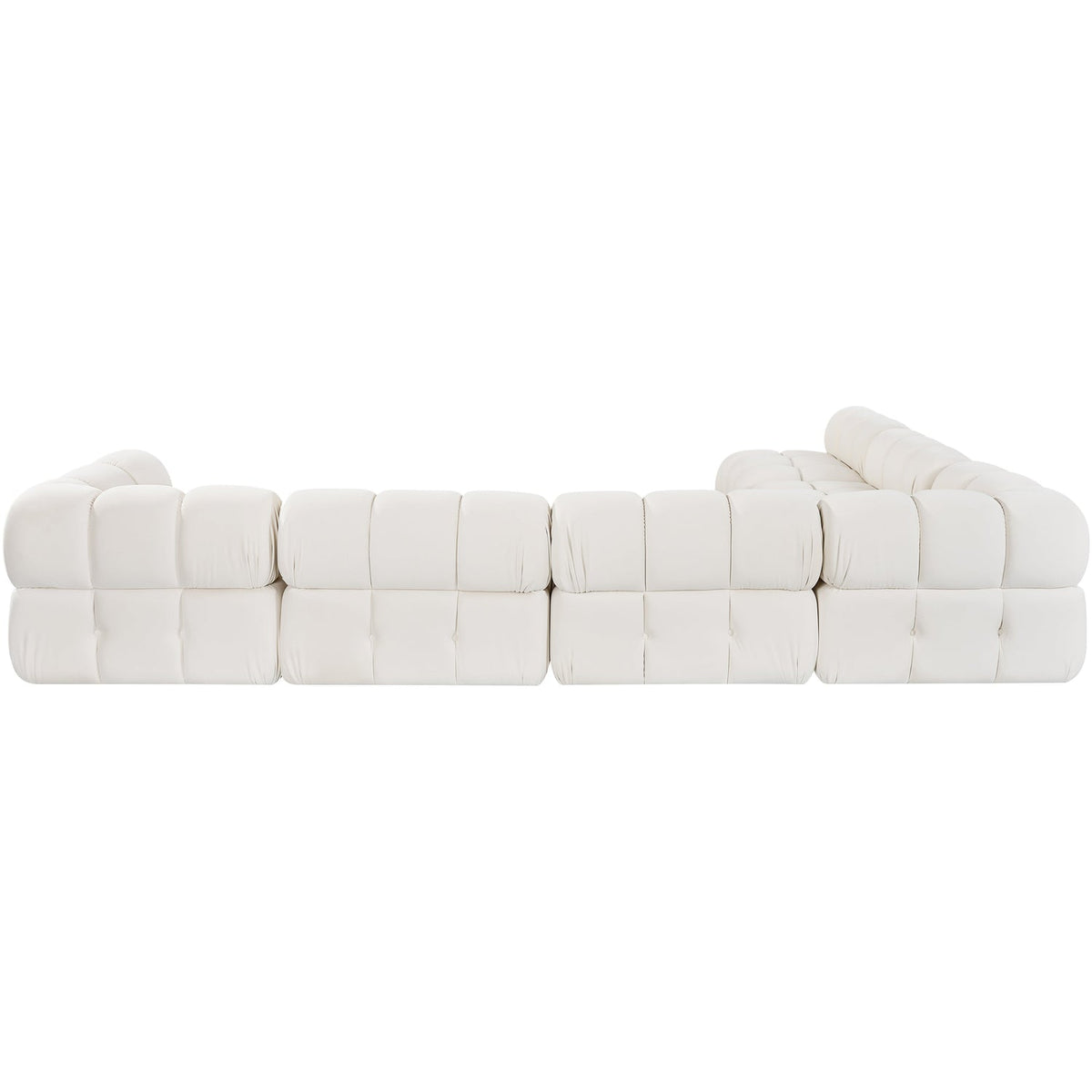 Orin Cream Velvet Performance Fabric Upholstered 6 Piece Modular Sectional Sofa