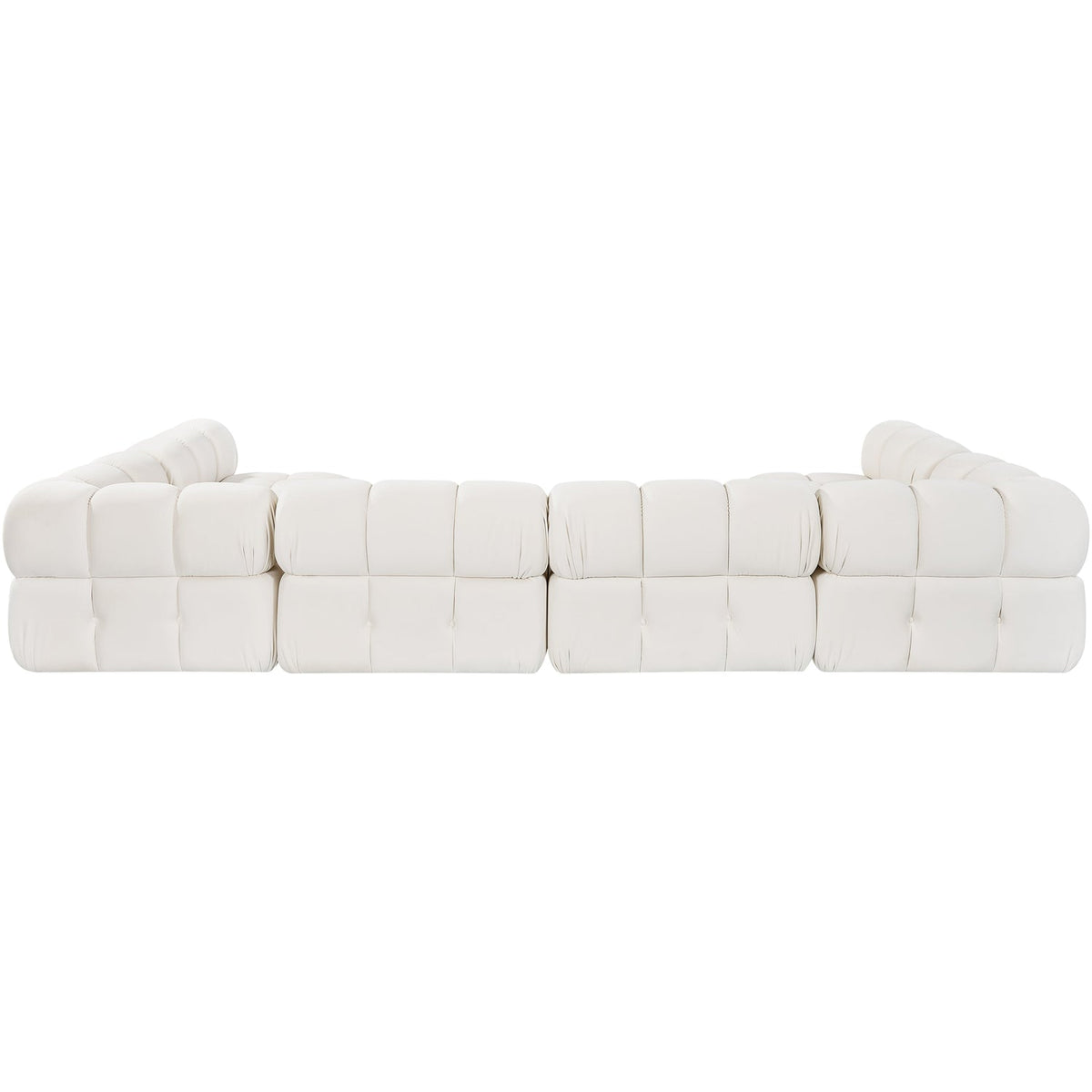 Orin Cream Velvet Performance Fabric Upholstered 6 Piece Modular Sectional Sofa