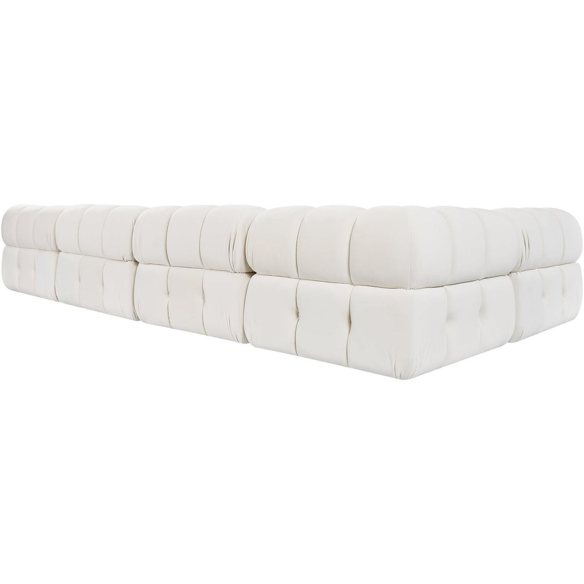 Orin Cream Velvet Performance Fabric Upholstered 6 Piece Modular Sectional Sofa