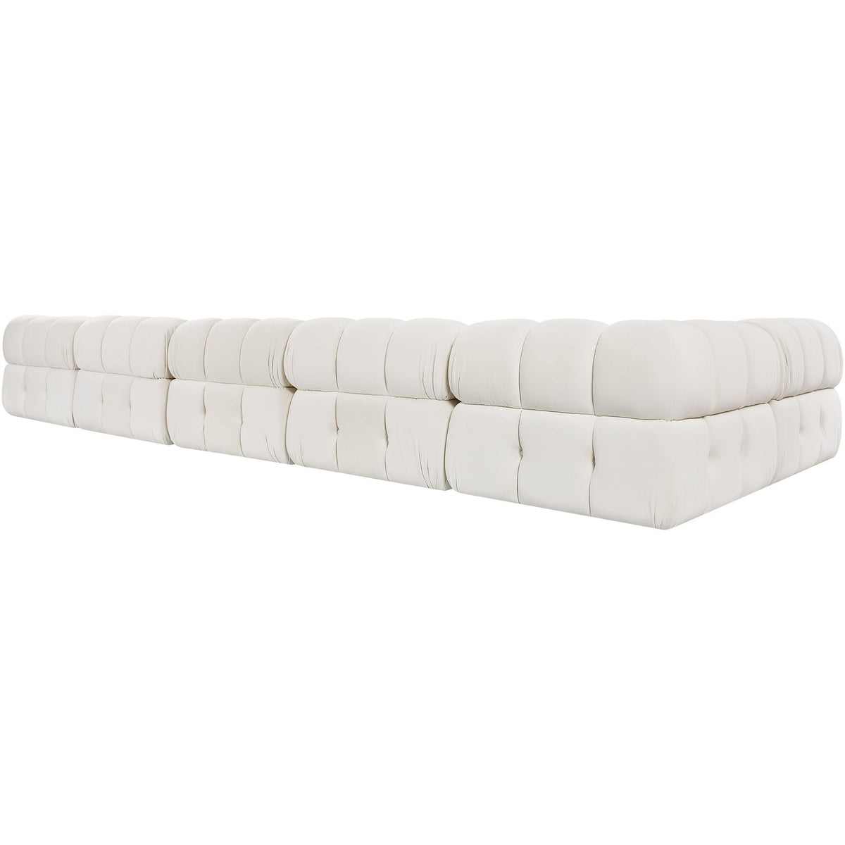 Orin Cream Velvet Performance Fabric Upholstered 6 Piece Modular Sectional Sofa