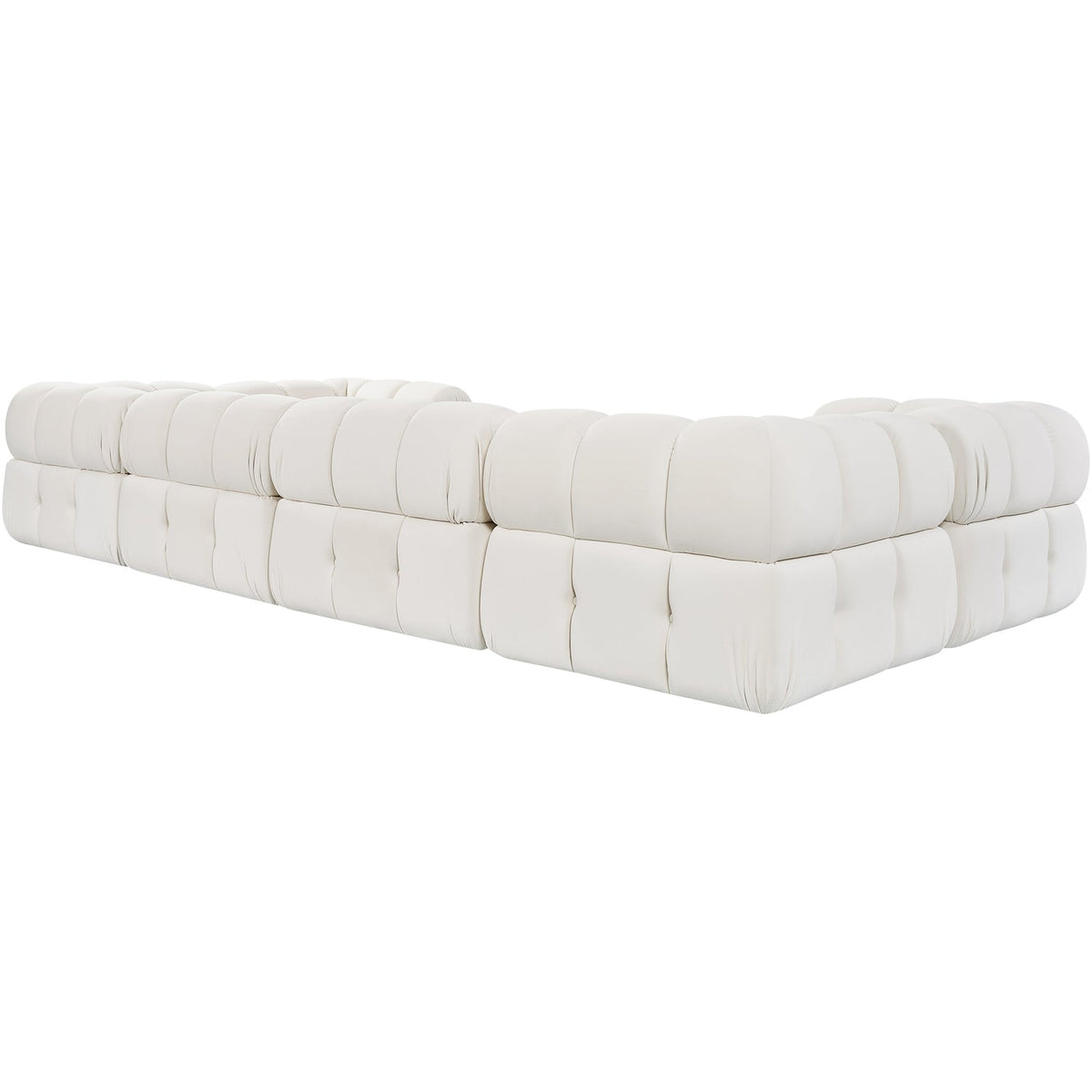 Orin Cream Velvet Performance Fabric Upholstered 6 Piece Modular Sectional Sofa
