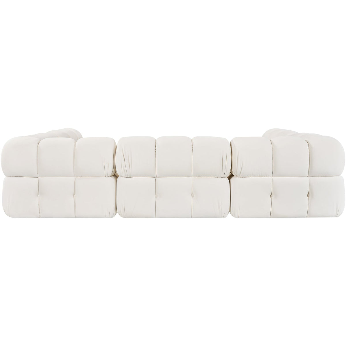 Orin Cream Velvet Performance Fabric Upholstered 6 Piece Modular Sectional Sofa
