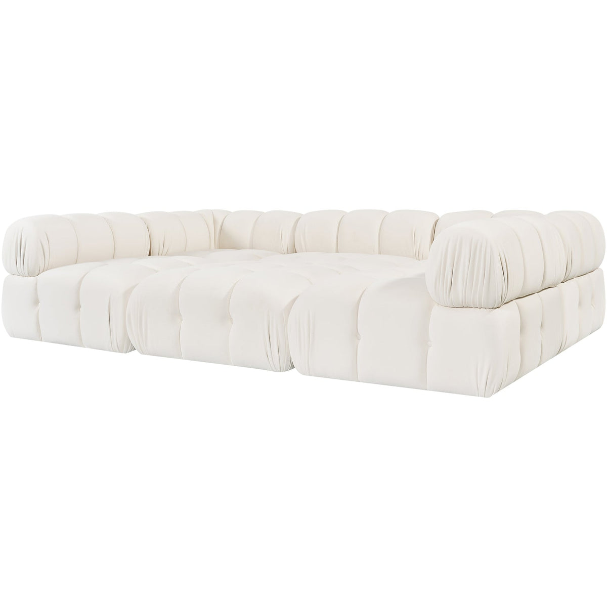 Orin Cream Velvet Performance Fabric Upholstered 6 Piece Modular Sectional Sofa