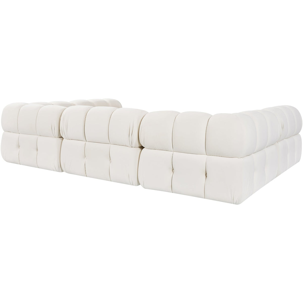 Orin Cream Velvet Performance Fabric Upholstered 6 Piece Modular Sectional Sofa