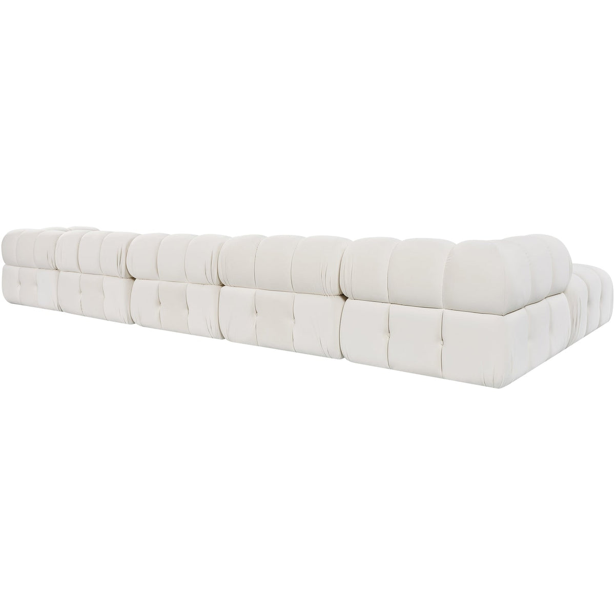 Orin Cream Velvet Performance Fabric Upholstered 7 Piece Modular Sectional Sofa