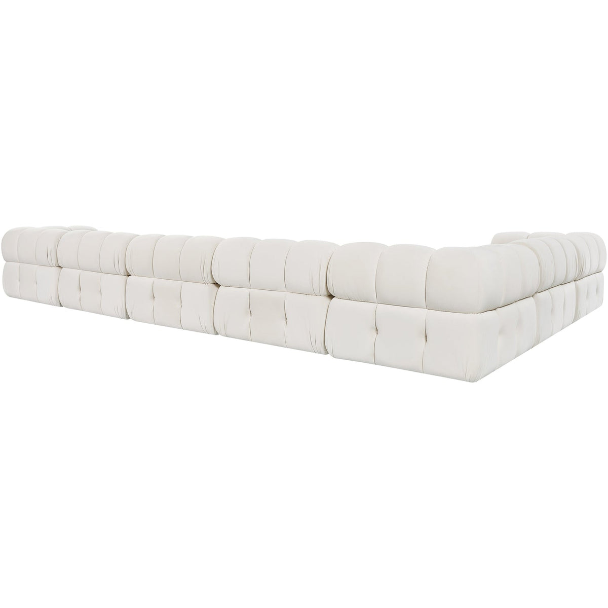 Orin Cream Velvet Performance Fabric Upholstered 7 Piece Modular Sectional Sofa