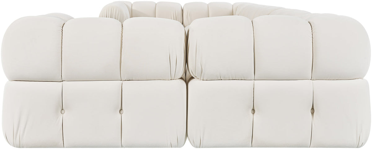 Orin Cream Velvet Performance Fabric Upholstered 7 Piece Modular Sectional Sofa