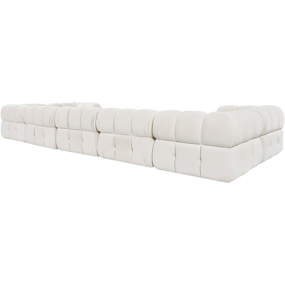 Orin Cream Velvet Performance Fabric Upholstered 7 Piece Modular Sectional Sofa