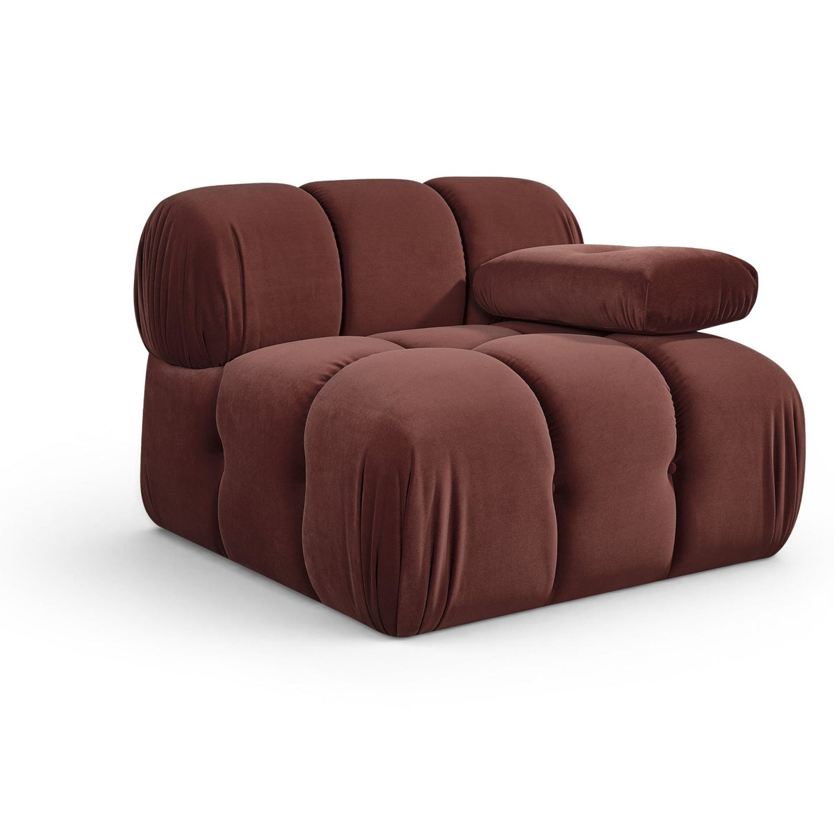 Orin Rose Velvet Performance Fabric Upholstered Modular Chair in rose velvet, primary product view
