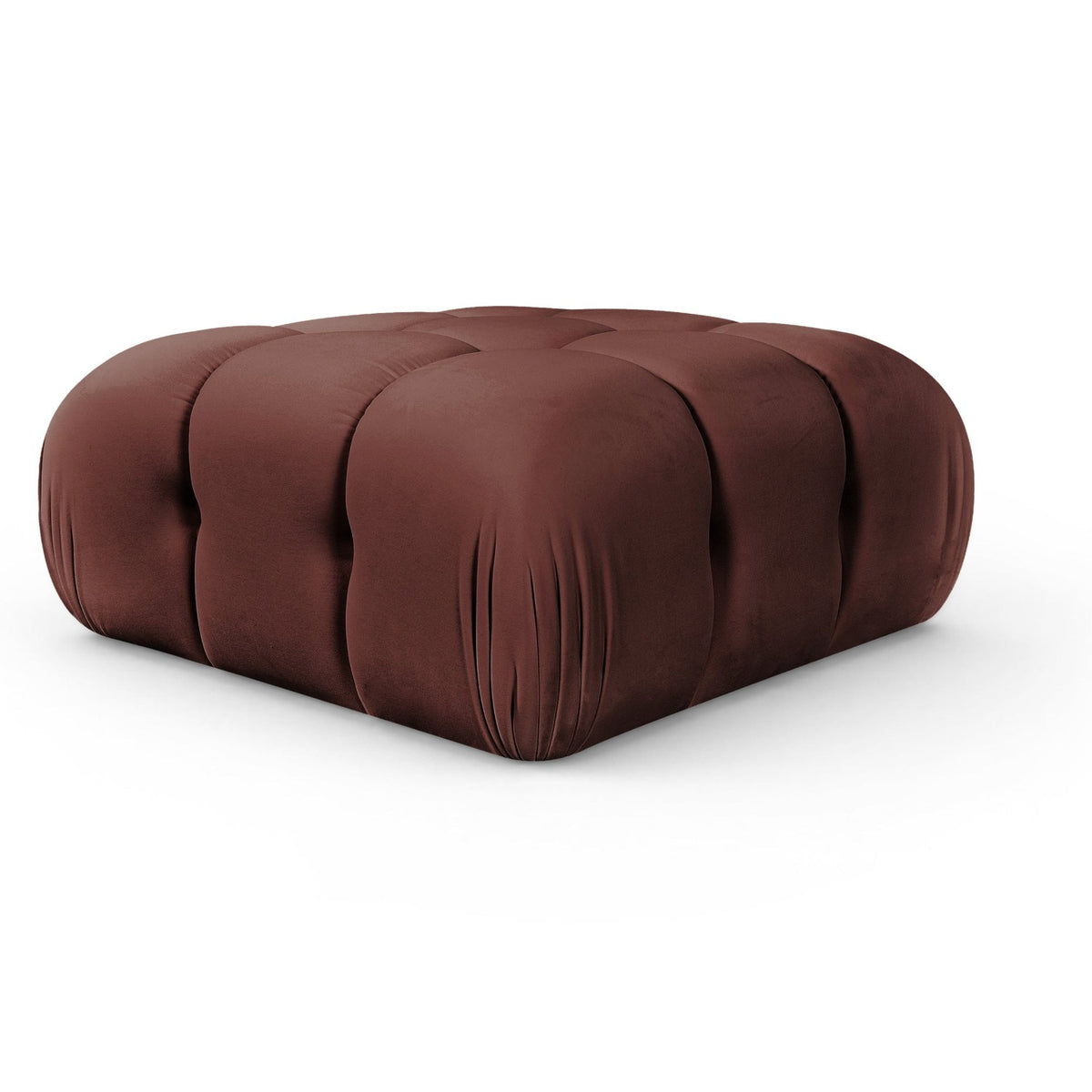 Orin Rose Velvet Performance Fabric Upholstered Modular Ottoman in rose velvet, primary product view