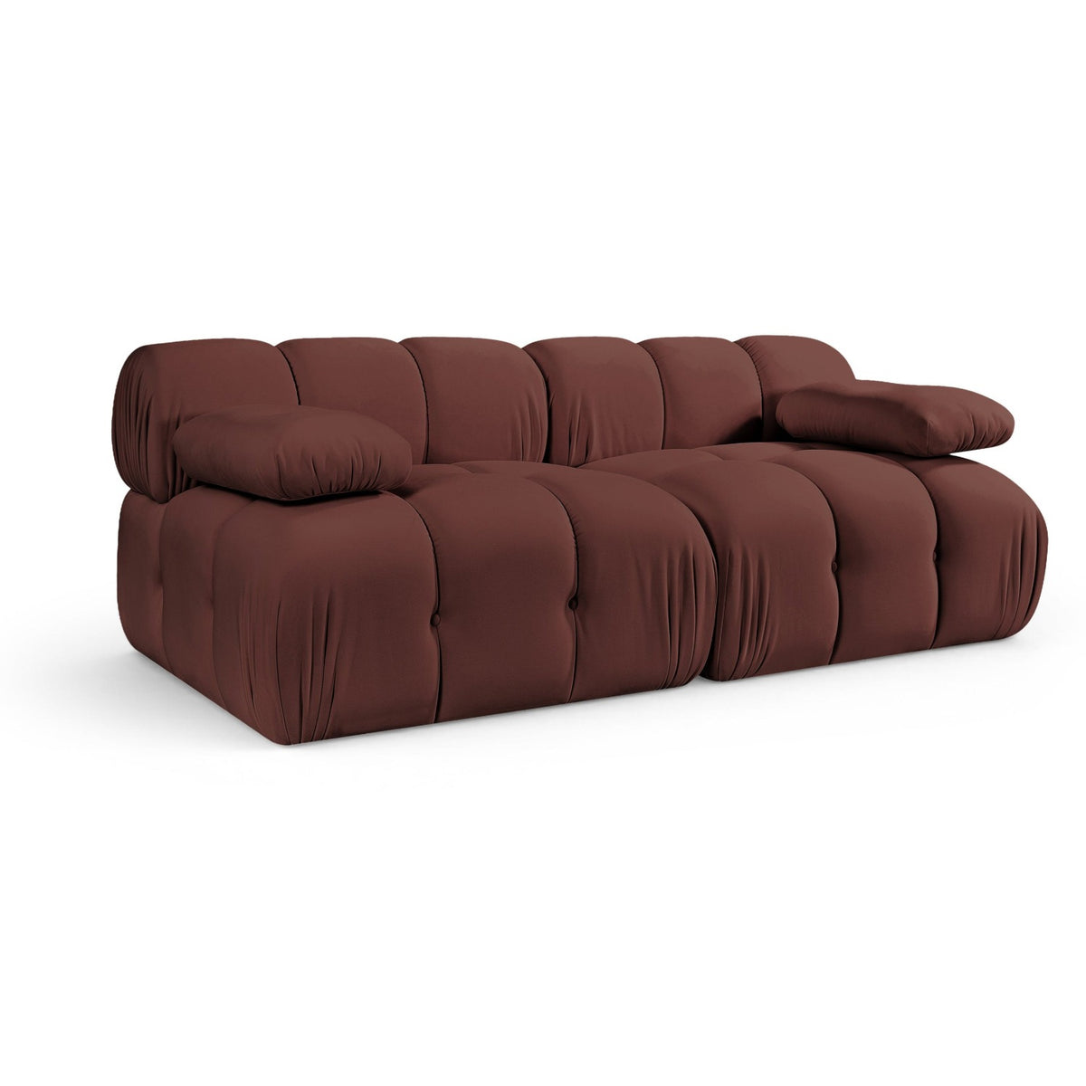 Orin Rose Velvet Performance Fabric Upholstered 2 pc. Modular Sofa in rose, primary product view