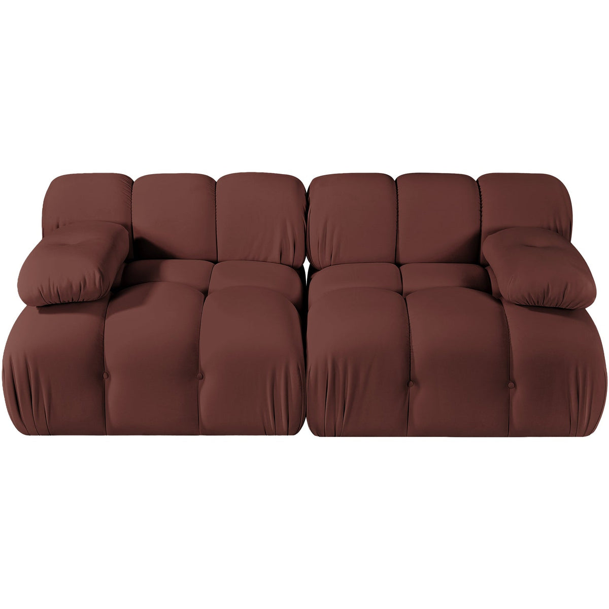Orin Rose Velvet Performance Fabric Upholstered 2 Piece Modular Sofa