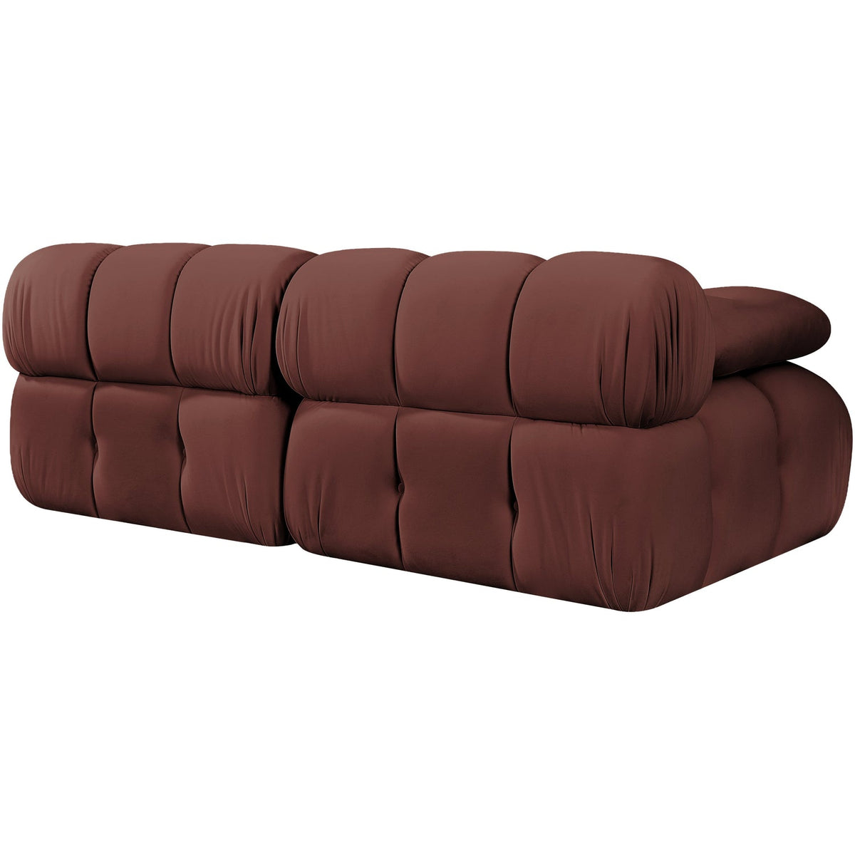 Orin Rose Velvet Performance Fabric Upholstered 2 Piece Modular Sofa