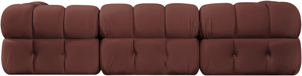 Orin Rose Velvet Performance Fabric Upholstered 3 Piece Modular Sofa