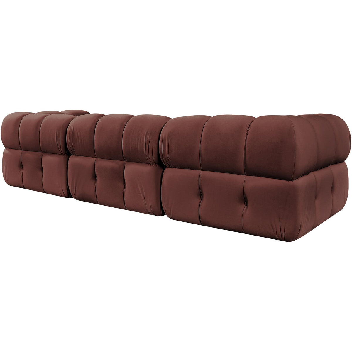 Orin Rose Velvet Performance Fabric Upholstered 3 Piece Modular Sofa
