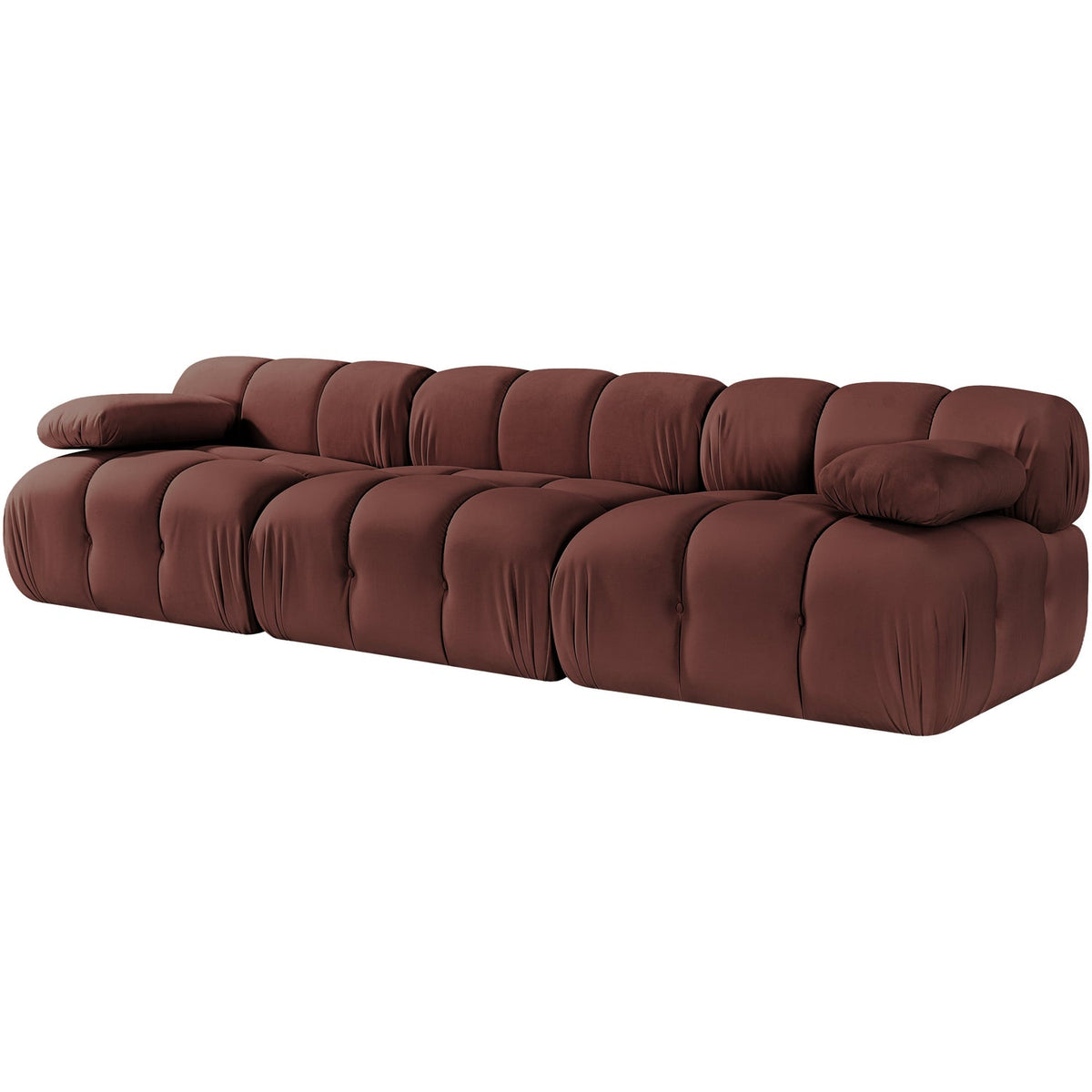Orin Rose Velvet Performance Fabric Upholstered 3 Piece Modular Sofa