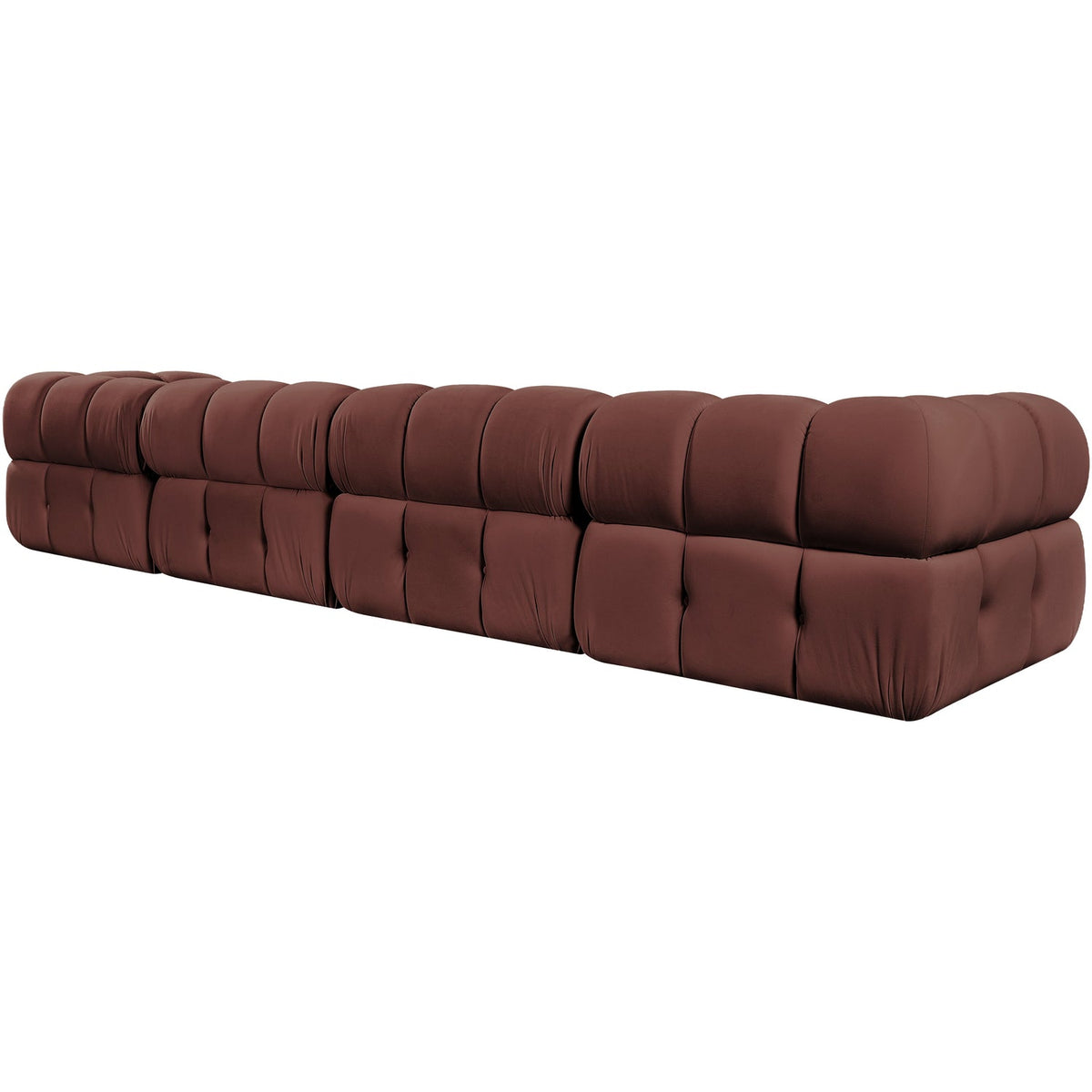 Orin Rose Velvet Performance Fabric Upholstered 4 Piece Modular Sofa