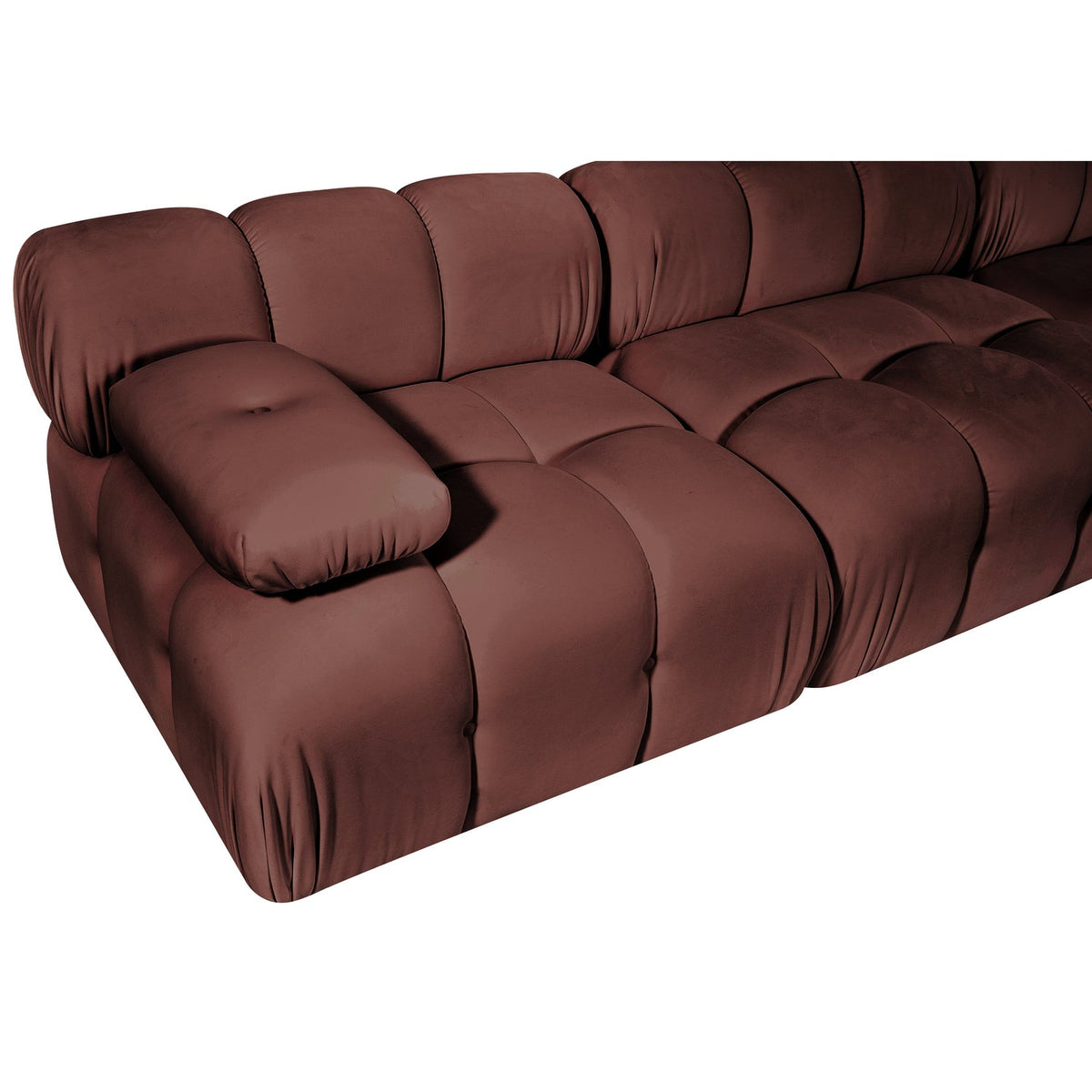 Orin Rose Velvet Performance Fabric Upholstered 4 Piece Modular Sofa