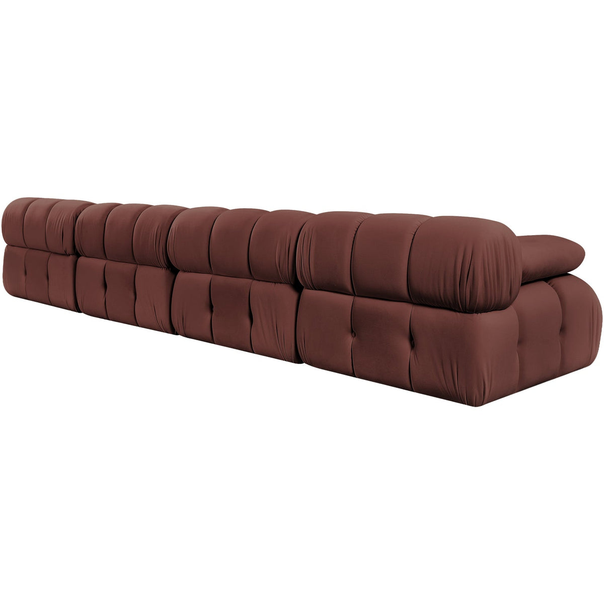 Orin Rose Velvet Performance Fabric Upholstered 4 Piece Modular Sofa