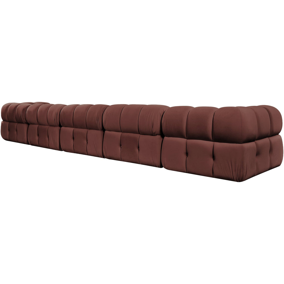 Orin Rose Velvet Performance Fabric Upholstered 5 Piece Modular Sofa
