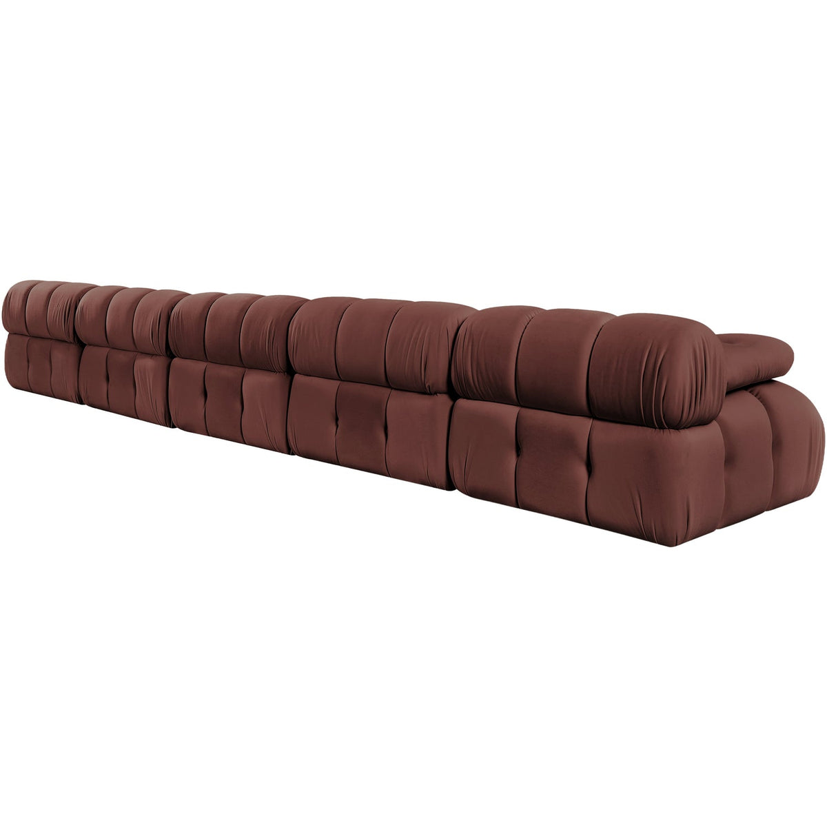 Orin Rose Velvet Performance Fabric Upholstered 5 Piece Modular Sofa
