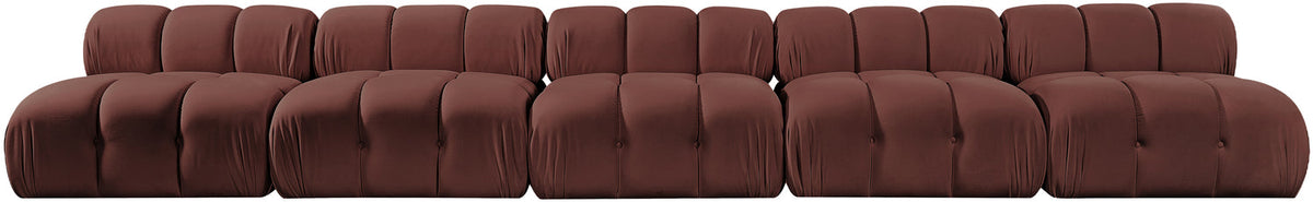 Orin Rose Velvet Performance Fabric Upholstered 5 Piece Modular Sofa