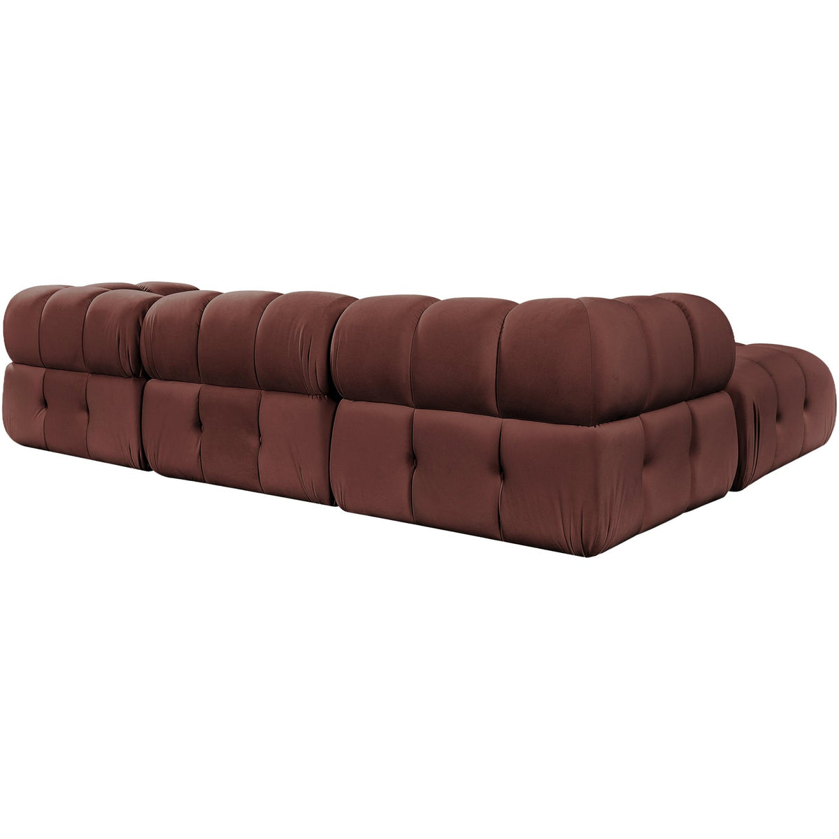 Orin Rose Velvet Performance Fabric Upholstered 4 Piece Modular Sectional Sofa