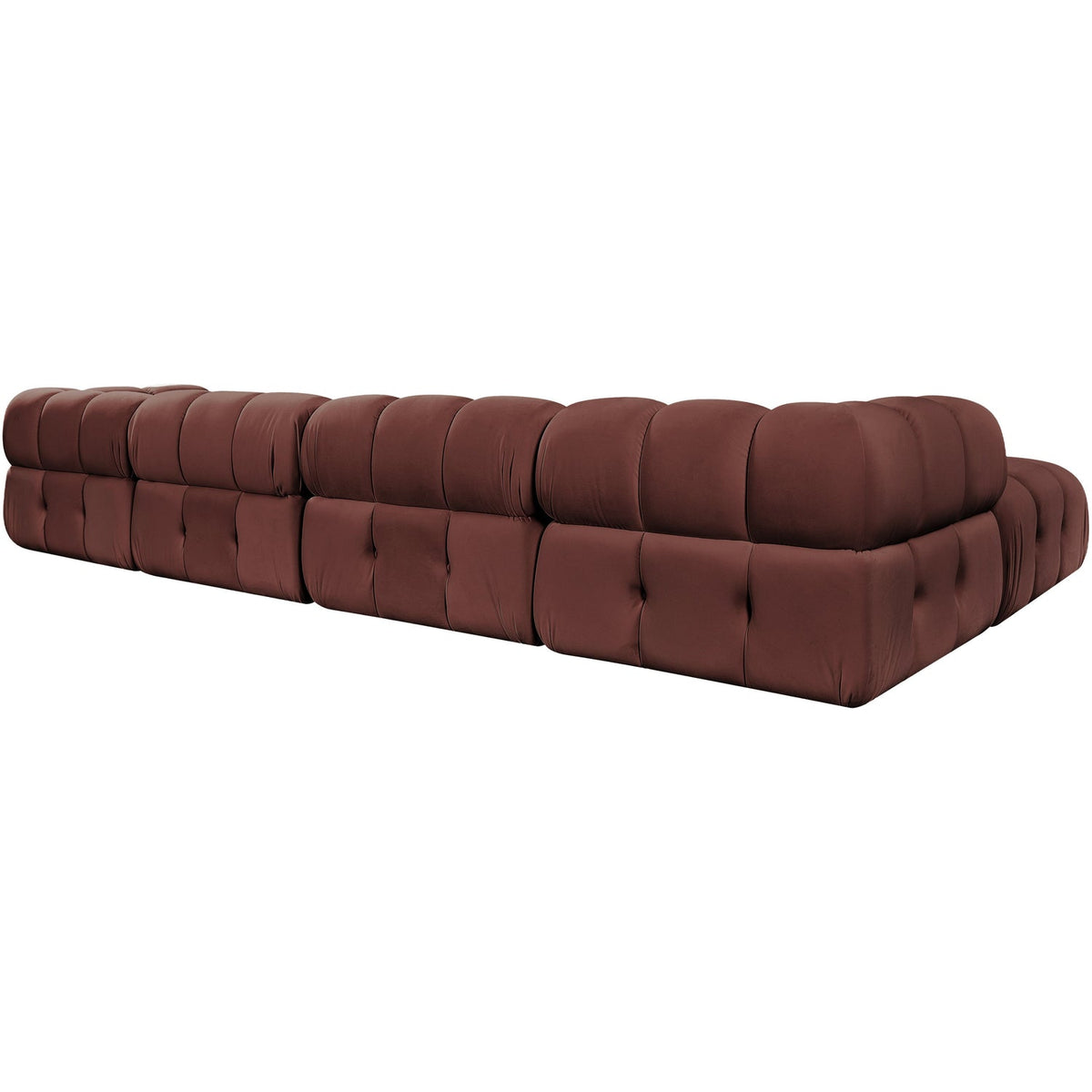 Orin Rose Velvet Performance Fabric Upholstered 5 Piece Modular Sectional Sofa