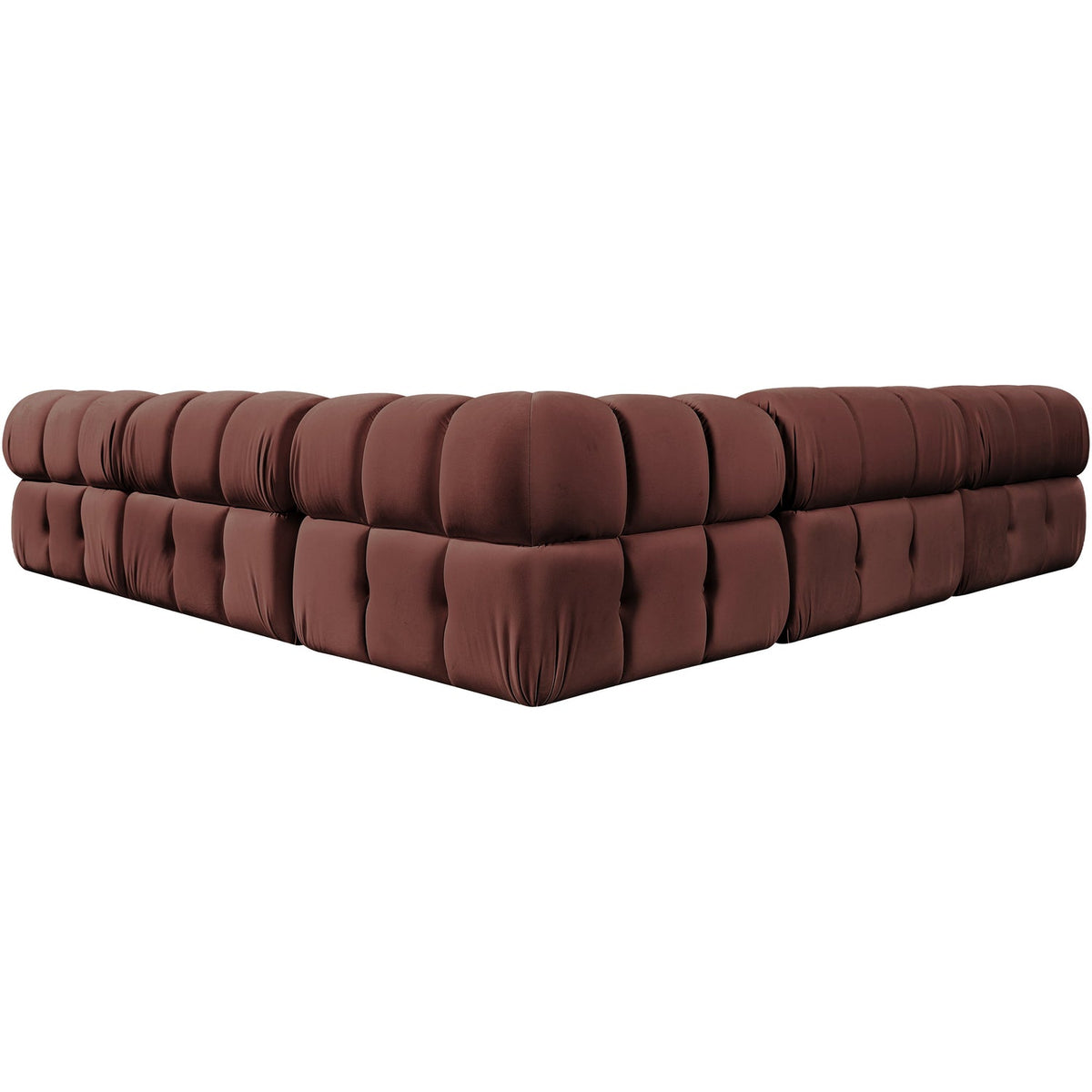 Orin Rose Velvet Performance Fabric Upholstered 5 Piece Modular Sectional Sofa