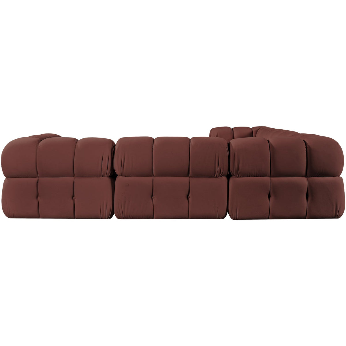 Orin Rose Velvet Performance Fabric Upholstered 5 Piece Modular Sectional Sofa