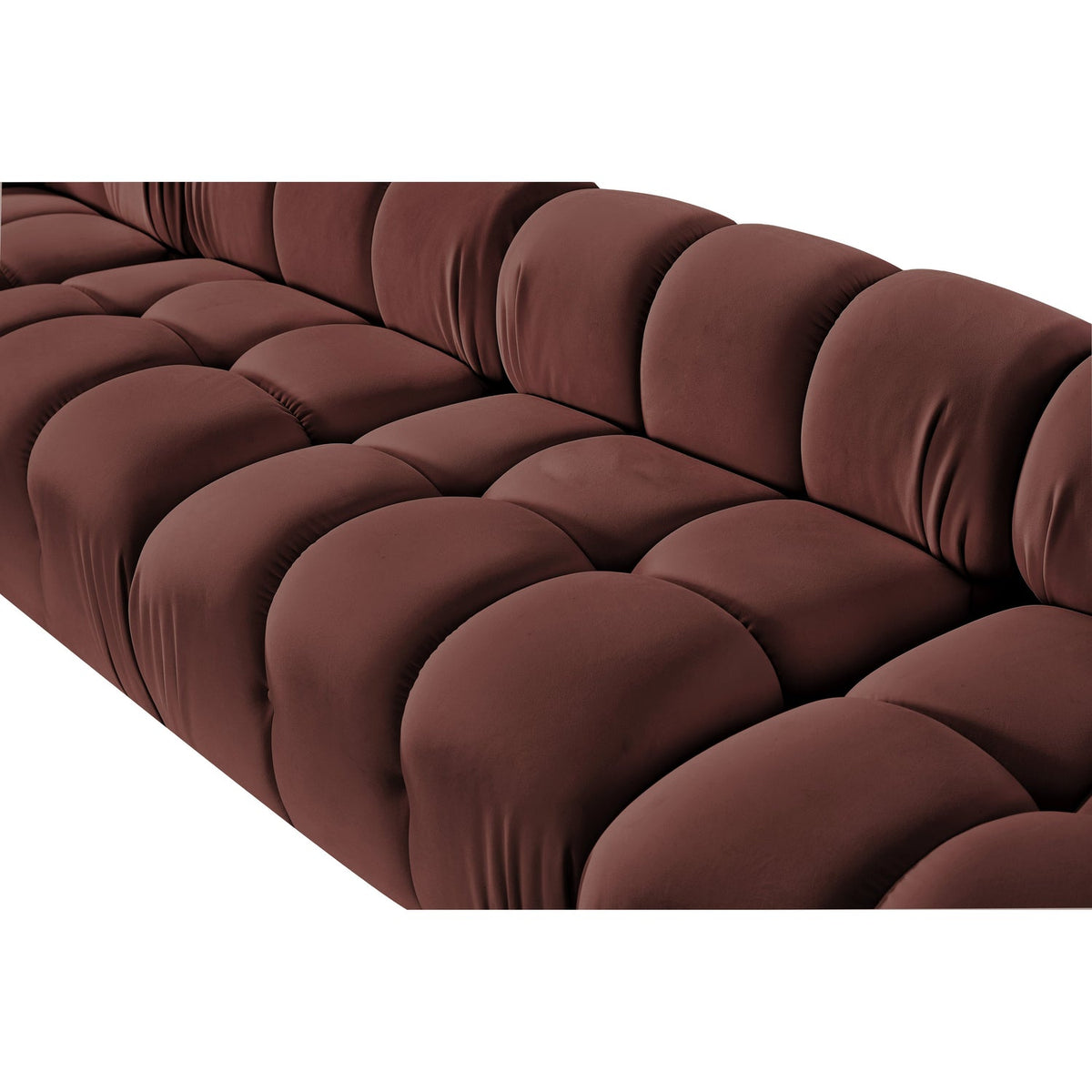 Orin Rose Velvet Performance Fabric Upholstered 5 Piece Modular Sectional Sofa