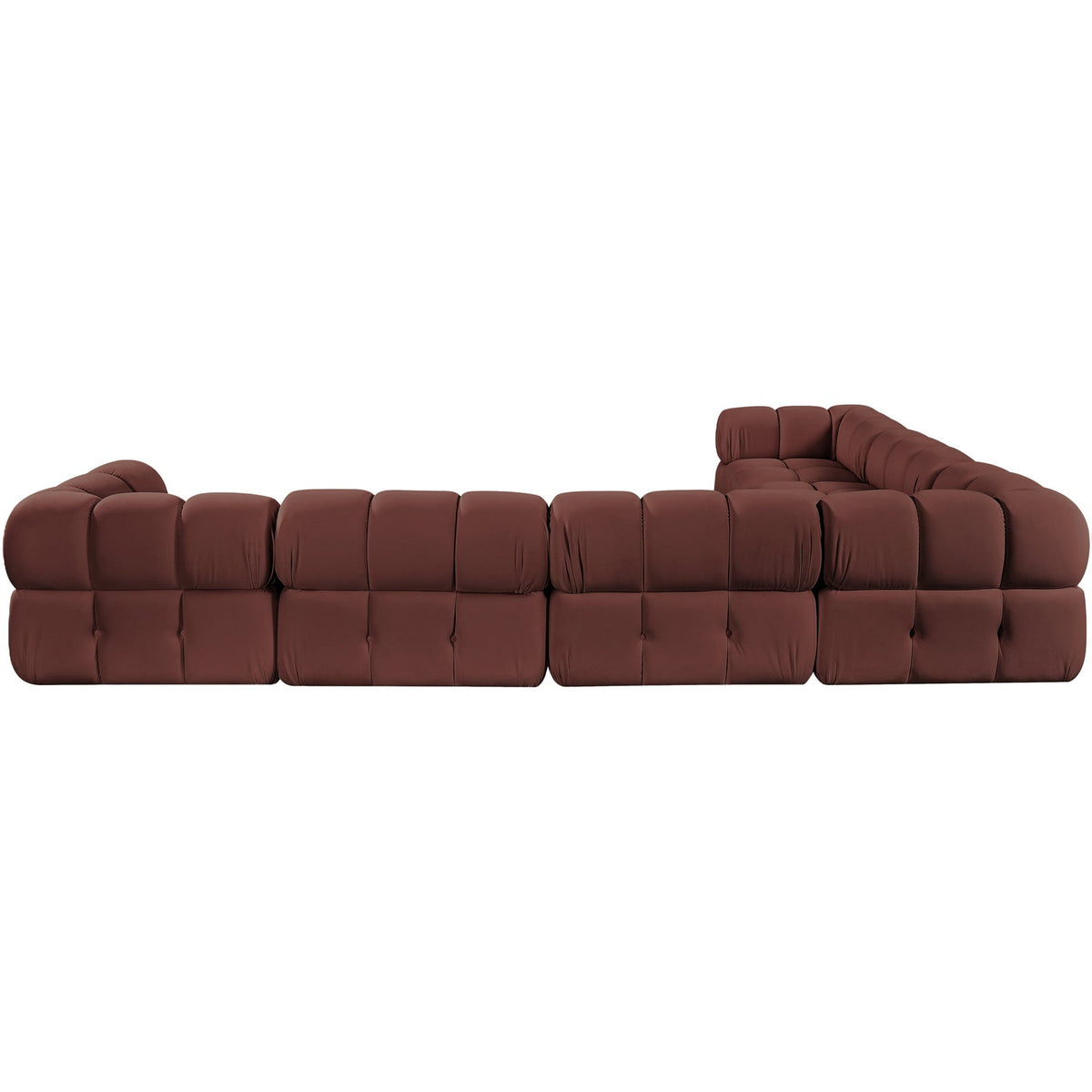 Orin Rose Velvet Performance Fabric Upholstered 6 Piece Modular Sectional Sofa